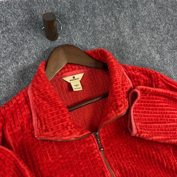 Woolrich Womens XL Red Corduroy Full Zip Up Jacket Coat - Picture 1 of 6